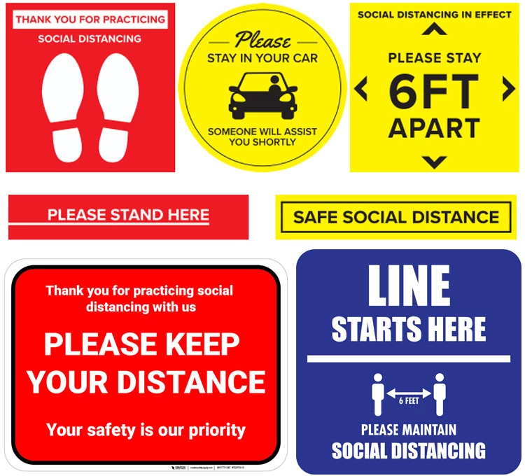 Derflex Social Distancing Floor Stickers, Social Distancing Sticker