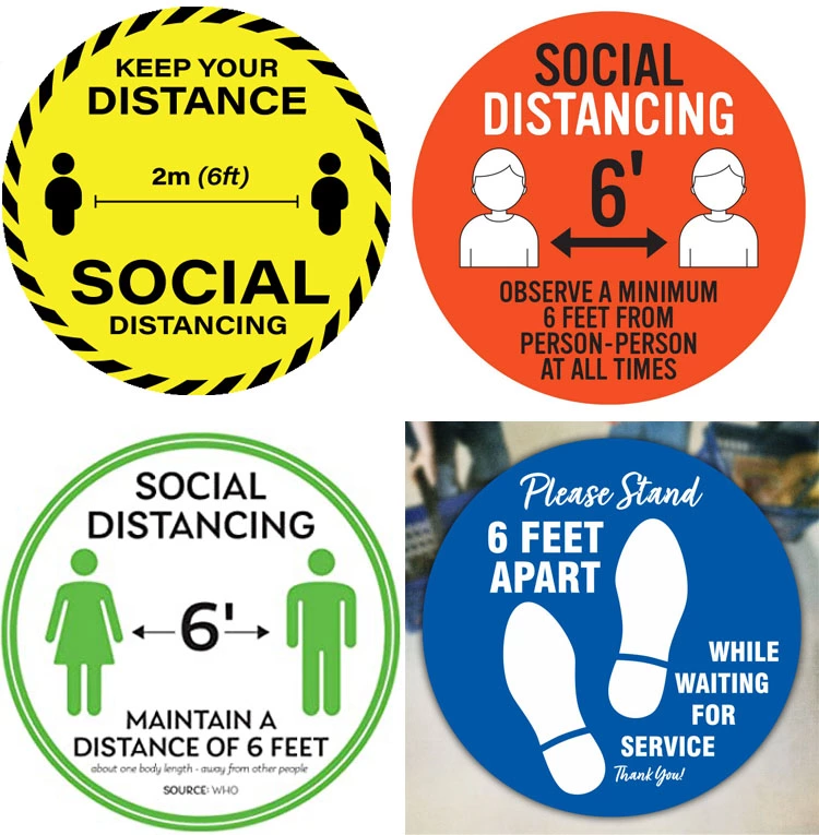 Derflex Social Distancing Floor Stickers, Social Distancing Sticker